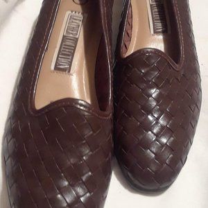 The Leather Collection Brown Flat Loafers Size 8